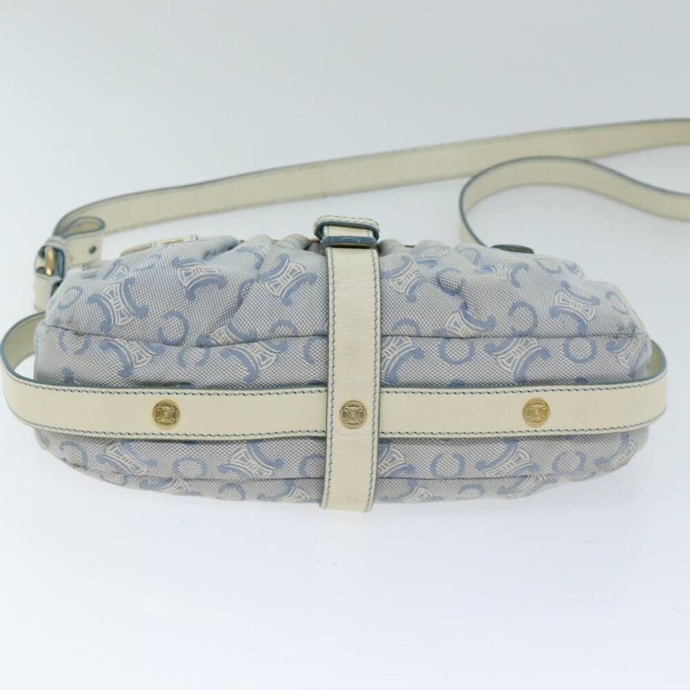 Celine C Macadam Canvas Shoulder Bag Light Blue - image 5